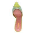 thumbnail image 3 of XYD Women Trendy Sparkle Rhinestone Studs Mules Pointy Open Toe Flared High Heel Slip On Sandals Wedding Shoes Size 5 Pale Green, 3 of 4