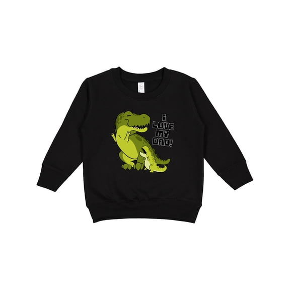 Inktastic I Love My Dad with Baby and Daddy Tyranasaurus Rex Toddler Sweatshirt