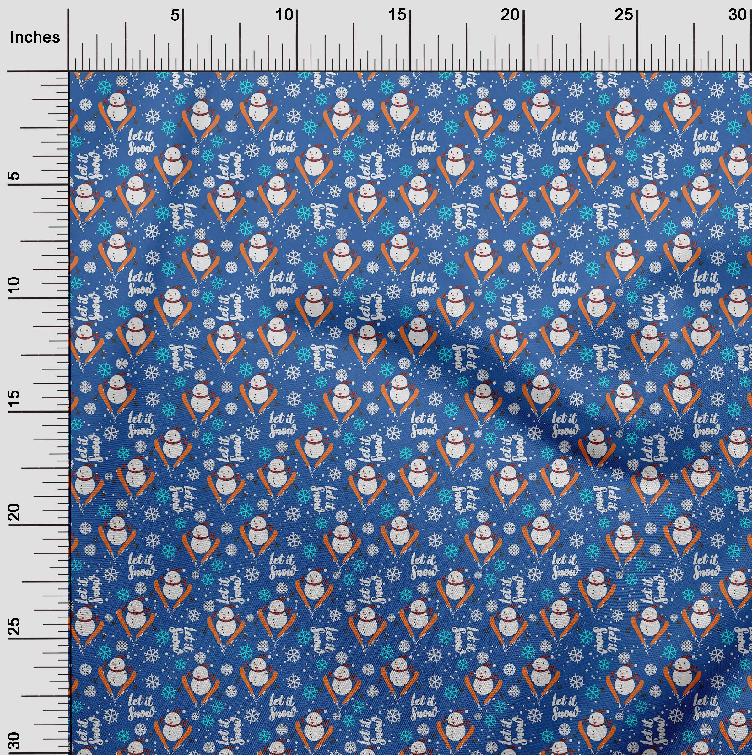 oneOone Cotton Jersey Blue Fabric Christmas Dress Material Fabric Print Fabric By The Yard 58 Inch Wide