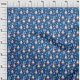 thumbnail image 2 of oneOone Cotton Cambric Blue Fabric Christmas Sewing Material Print Fabric By The Yard 56 Inch Wide, 2 of 4