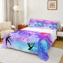Feelyou Est Gymnast Sleep Full Size Sheets, Watercolor Galaxy Bed Sheets, 4pcs