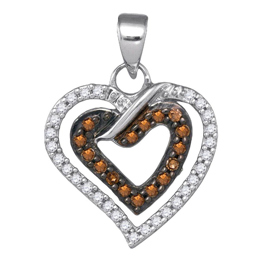 Brandy Diamond Chocolate Brown 10K White Gold Double Lovely Sparkling