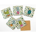 thumbnail image 2 of Inkdotpot Ensemble de 6 sous-Verres Faciles à Nettoyer 4 Pouces Carrés-Réutilisables - Cactus, 2 of 8
