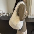 thumbnail image 3 of Bolso Mano Peludo Hombro para Mujer Hobo Gran Capacidad Felpa Color Sólido Viajes, 3 of 9