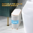 Bathroom Trash Can with Lid 3.2 Gallon Narrow Trash Can 13 Liter Rectangular Plastic Garbage Can ...