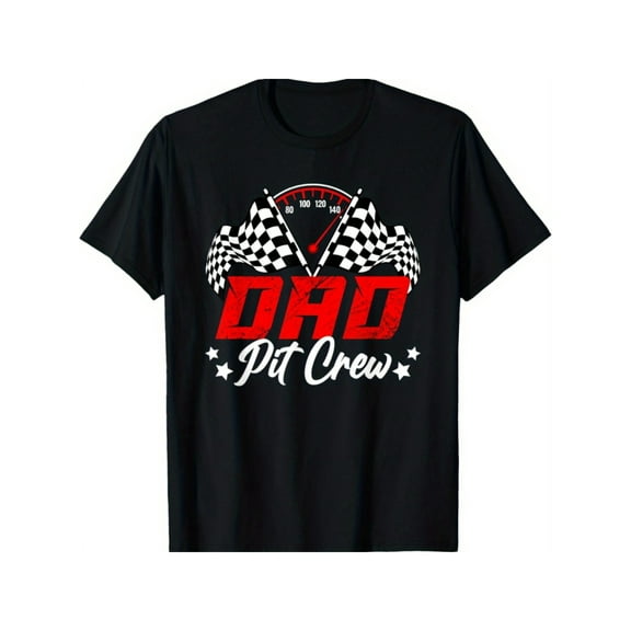 Dad Pit Crew Birthday Party Race Car Lover Racing Family T-Shirt