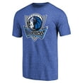 thumbnail image 2 of Men's Heather Royal Dallas Mavericks Distressed Team Logo Tri-Blend T-Shirt, 2 of 3