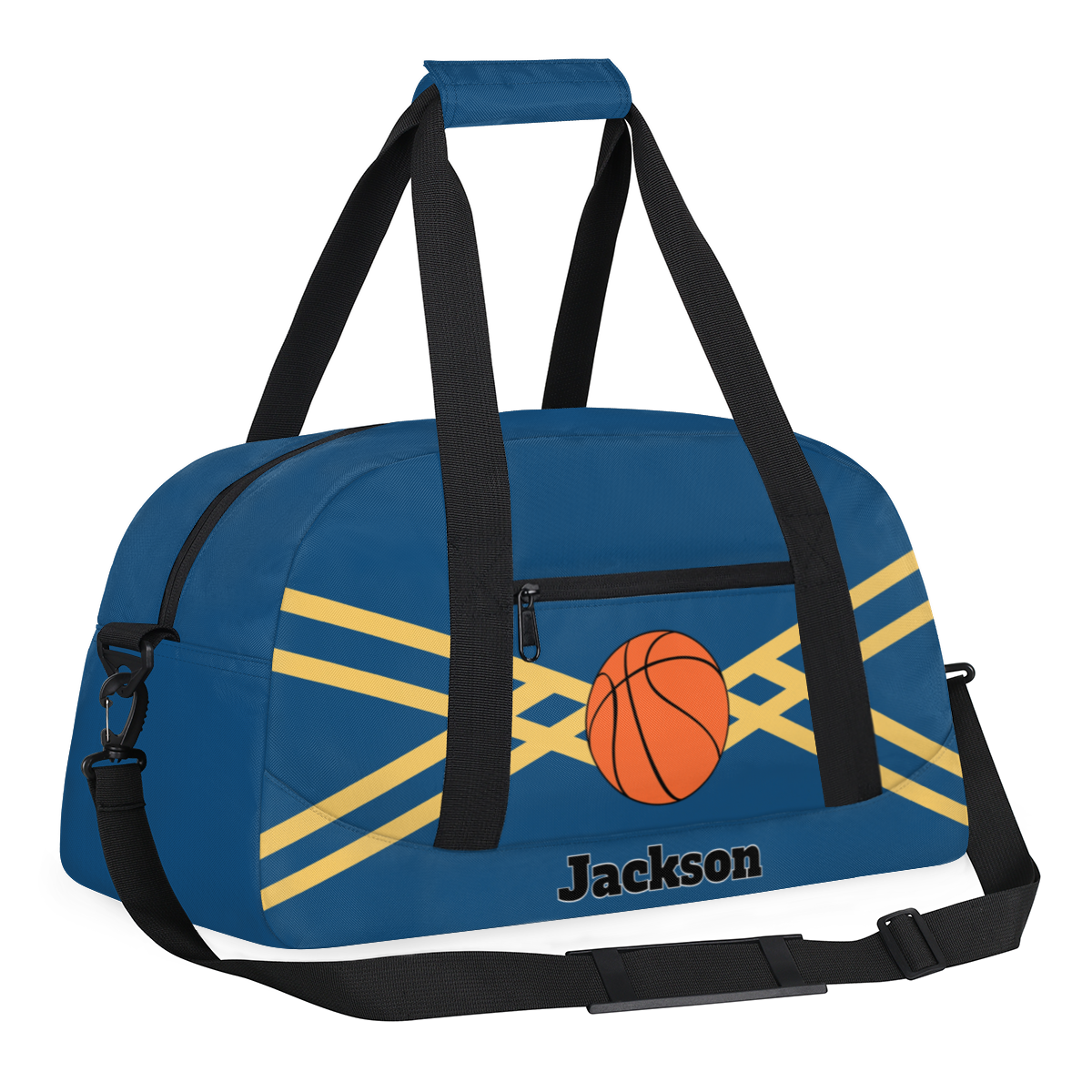 Herdesigns Personalized Basketball Duffel Bag Sport Bag Custom Gym Bag with Name, Dance Bags Weekender Bags Overnight Bags Travel Bag, Blue