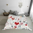 thumbnail image 2 of YFYANG Lightweight Warm Flannel Blanket, Cartoon Love Doodle Throw Blanket for Bed, Sofa, Travel, Camping, 40"x30", 2 of 7
