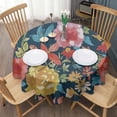 thumbnail image 3 of Pioneer Flower Floral Print Pattern Round Tablecloth 60"x60",Wrinkle Wipeable Table Cloth for Kitchen Dining Room Picnic Patio Party, 3 of 6