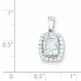 thumbnail image 2 of Pendentif en Argent Sterling 925 Rhodié Topaze Blanche et Aigue-Marine, 2 of 2