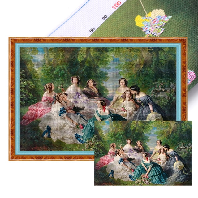 Hilo Algodón Ecológico Bordado 14CT Punto Cruz La Emperatriz Eugenia 70x50cm