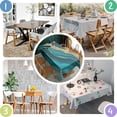 thumbnail image 4 of Teal Gold Wave Marble Pattern Rectangle Tablecloth 60"x84",Waterproof Polyester Rectangle Table Cloth, Wipeable Spillproof Polyester Tablecloth for Dining, Camping, Indoor and Outdoor, 4 of 5