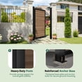 thumbnail image 2 of VEIKOUS 6' x 3' Cedar Wood Garden Gate with Aluminum Frame, Lockable Full Enclosure Security Privacy Fence Gate for Yard, Brown, 2 of 9