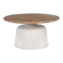 Goblet Coffee Table Brown & White Coffee Table, Modern Style, Mango Wood round shape tabletop, Mango Wood, Indoor Living