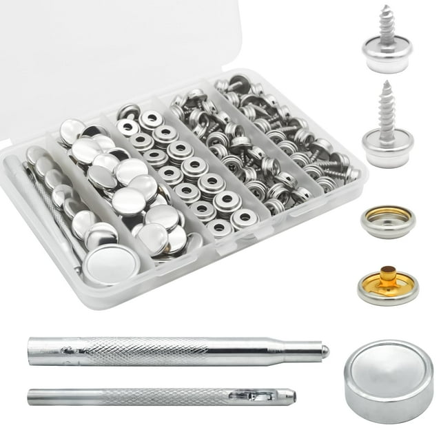 Kit de Broches de Presión Hoeine para Lona, 40 Juegos, Acero Inoxidable de Grado Marino