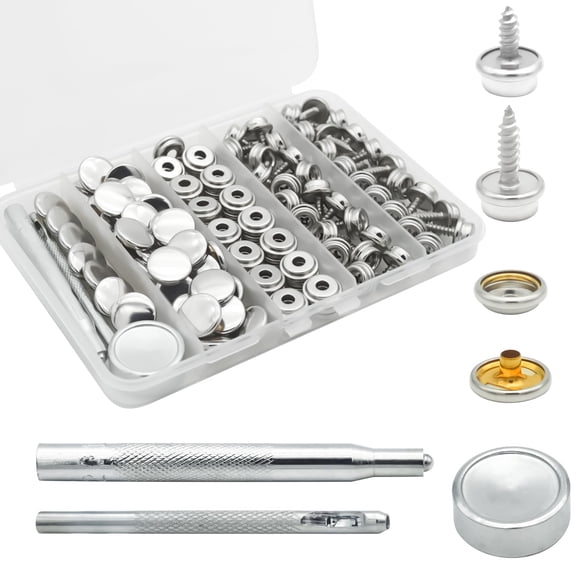 Kit de Broches de Presión Hoeine para Lona, 40 Juegos, Acero Inoxidable de Grado Marino