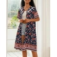 thumbnail image 2 of Ekouaer House Dress for Women Button Down Nightgown Short Sleeve Housecoat with pockets, 2 of 8
