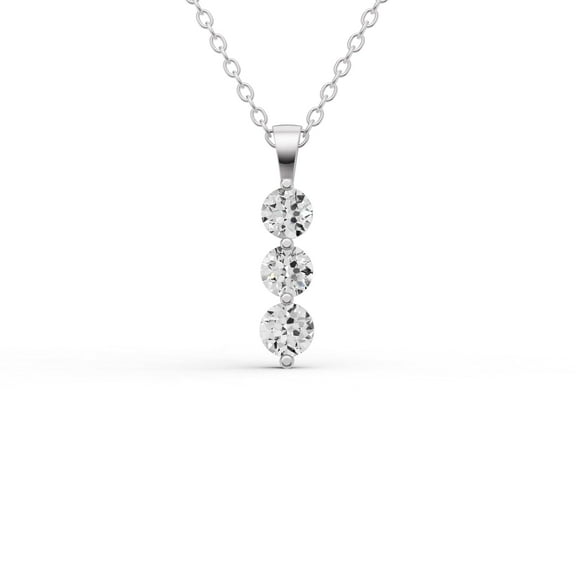 0.50 CTW Lab Grown Diamond Three Stone Snow Pendant in 14K White Gold