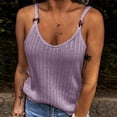 thumbnail image 2 of AWZXDE Cotton Tops for Women Fashion Solid Color Sleeveless Knitted Spaghetti Strap Cami Top, 2 of 6