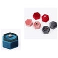 thumbnail image 5 of Biplut Portable Vintage Velvet Ring Jewelry Necklace Organizer Hexagonal Storage Box (Pink), 5 of 13