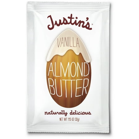 JUSTIN'S Gluten-Free Vanilla Almond Butter 1.15 oz Squeeze Pack, (Pack of 10)