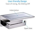thumbnail image 4 of Toilet Paper Holder with Shelf Polished Chrome, Angle Simple SUS304 Stainless Steel Bathroom Tissue Holder, Paper Roll Hanger with Phone Storage Rack,, 4 of 6