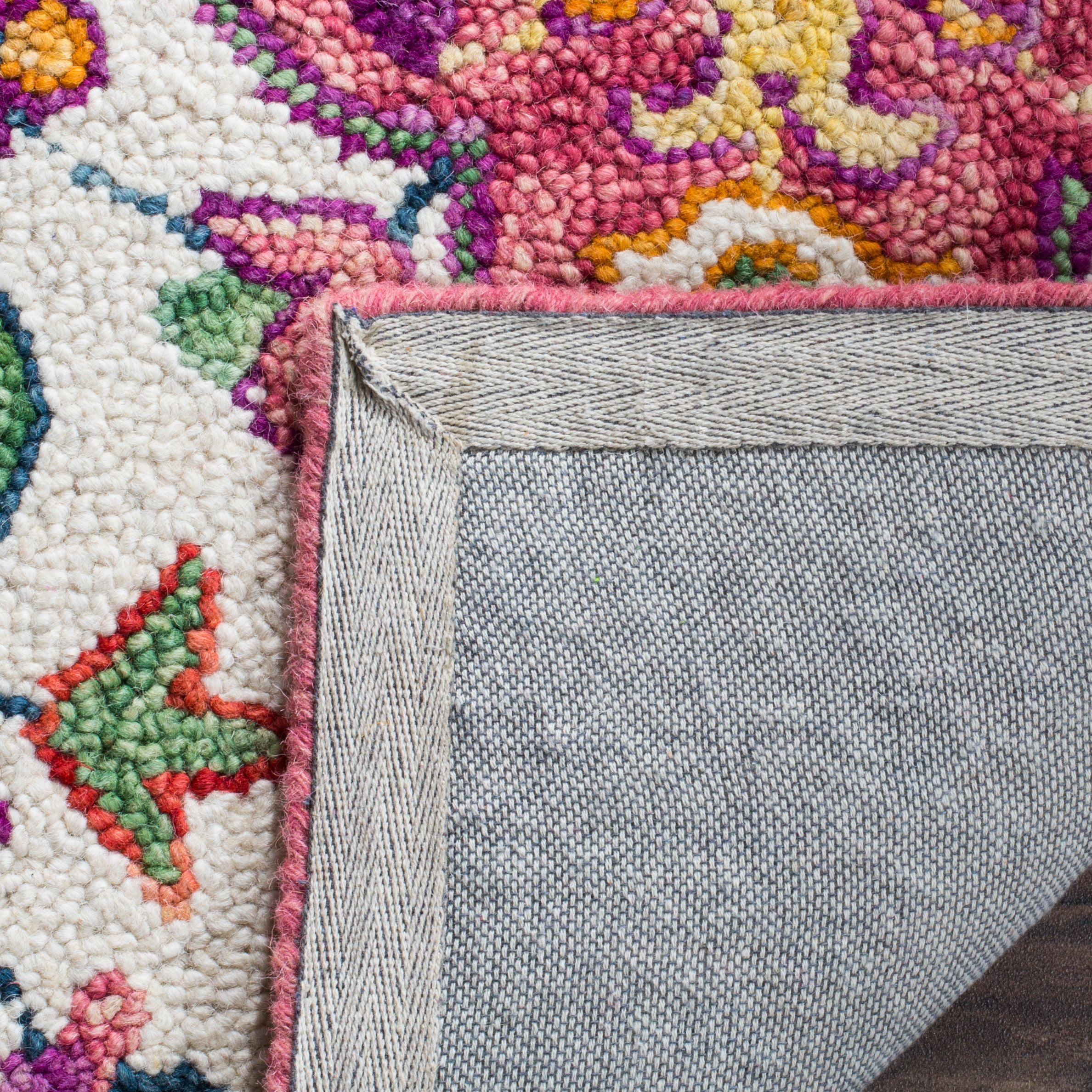 SAFAVIEH Blossom Ira Floral Wool Fringed Area Rug, Ivory/Multi, 3' x 5'