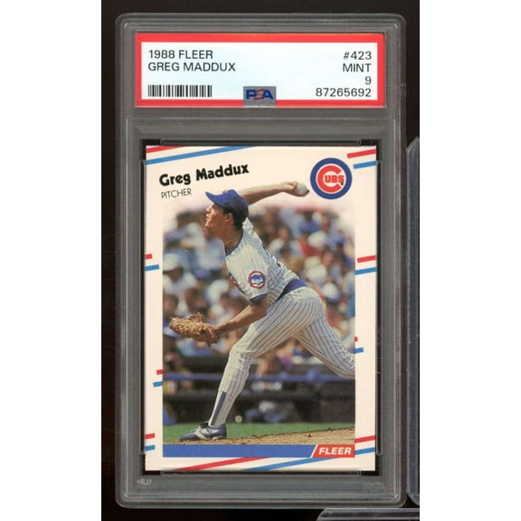 Greg Maddux Card 1988 Fleer #423 PSA 9