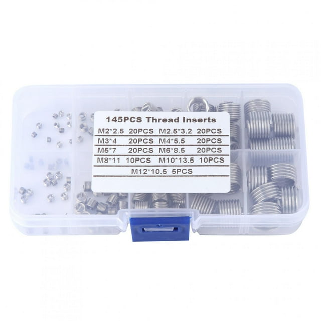 145 Pcs/Ensemble Kit d'Insertion de Filetage en Fil d'Acier Inoxydable Outil de Réparation