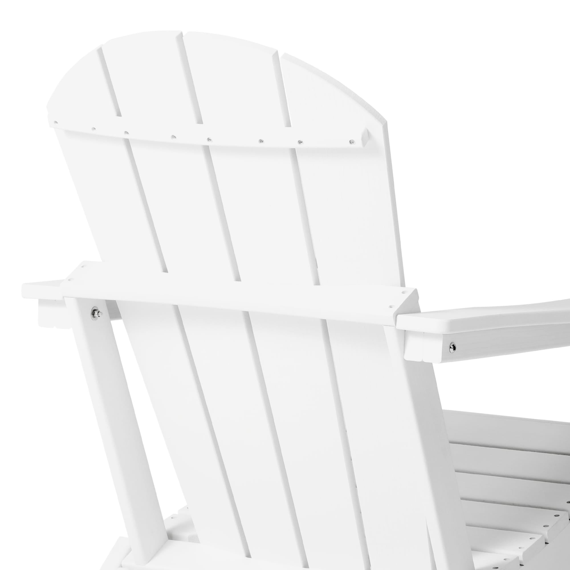 WestinTrends Nantucket Outdoor Patio HDPE Resin Adirondack Chair With Cup Holder and Phone Holder, White