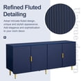 thumbnail image 5 of Entrintou 64.8"Fluted Sideboard Buffet Cabinet,4 Door,6 Center-Support Legs,150 lb Top, For Dining Room, Living Room,Navy Blue with Gold Hardware, 5 of 12