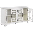 thumbnail image 5 of Storage Cabinet Console Table Wood Storage Chest with Adjustable Height Shelves and Metal Handles, 4 Doors Buffet Cabinet, 5 of 8