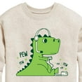 thumbnail image 3 of Instant Message - T-Rex Gamer: Pew Pew Pew - Toddler & Youth Crewneck Fleece Sweatshirt, 3 of 6