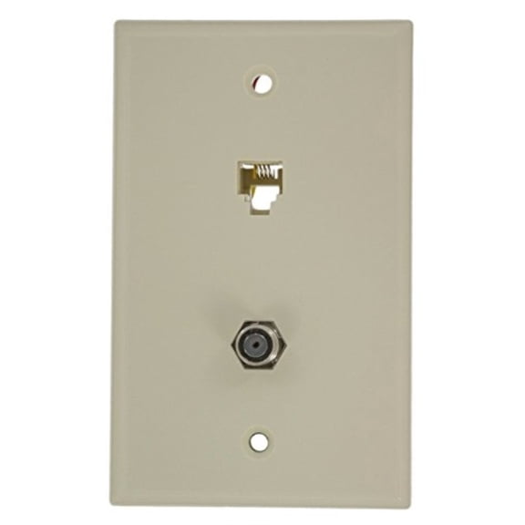 leviton 40259-a standard telephone wall jack, 6p4c x f, screw terminal, almond