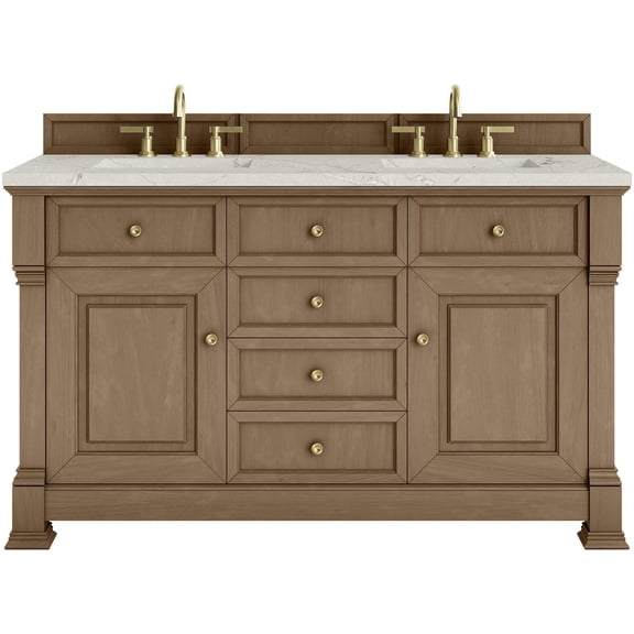 James Martin Vanities 547-V60D-PCN-3VSL Brookfield 60" Free Standing Double Basin Vanity