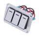 thumbnail image 4 of Panel de interruptor basculante interruptor resistente de resistencia al desgaste de 3 vías con LED azules para yate de coche RV, 4 of 12