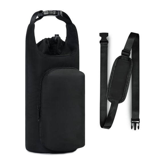 Waterproof Insulated Water Bottle Carriers Bag with Phone Pocket Adjustable Crossbody Strap Thermal Cup Holder Pouches