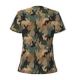 thumbnail image 5 of Wukai Camouflage Rabbit Casual V-Neck Graphic Tees for Women: Lightweight and Breathable Summer Tops with Stylish Design-XX-Large, 5 of 8
