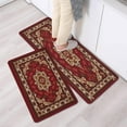thumbnail image 2 of Boho Kitchen Rug Sets 2 Piece with Runner Farmhouse Rubber Kitchen Mats for Floor Non Slip Washable Thin Kitchen Area Rug Floor Mat Waterproof Hallway Laundry Room Runner Rug, 2 of 6
