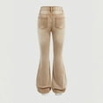 thumbnail image 5 of XEGLSBU Girls Jeans Size 7/8 Teenage Girls 9 to 13 Years Old Are Wearing Fashionable and Caring Embroidered Snowflake Like Washed Flared Jeans Khaki Size 9-10 Years, 5 of 6