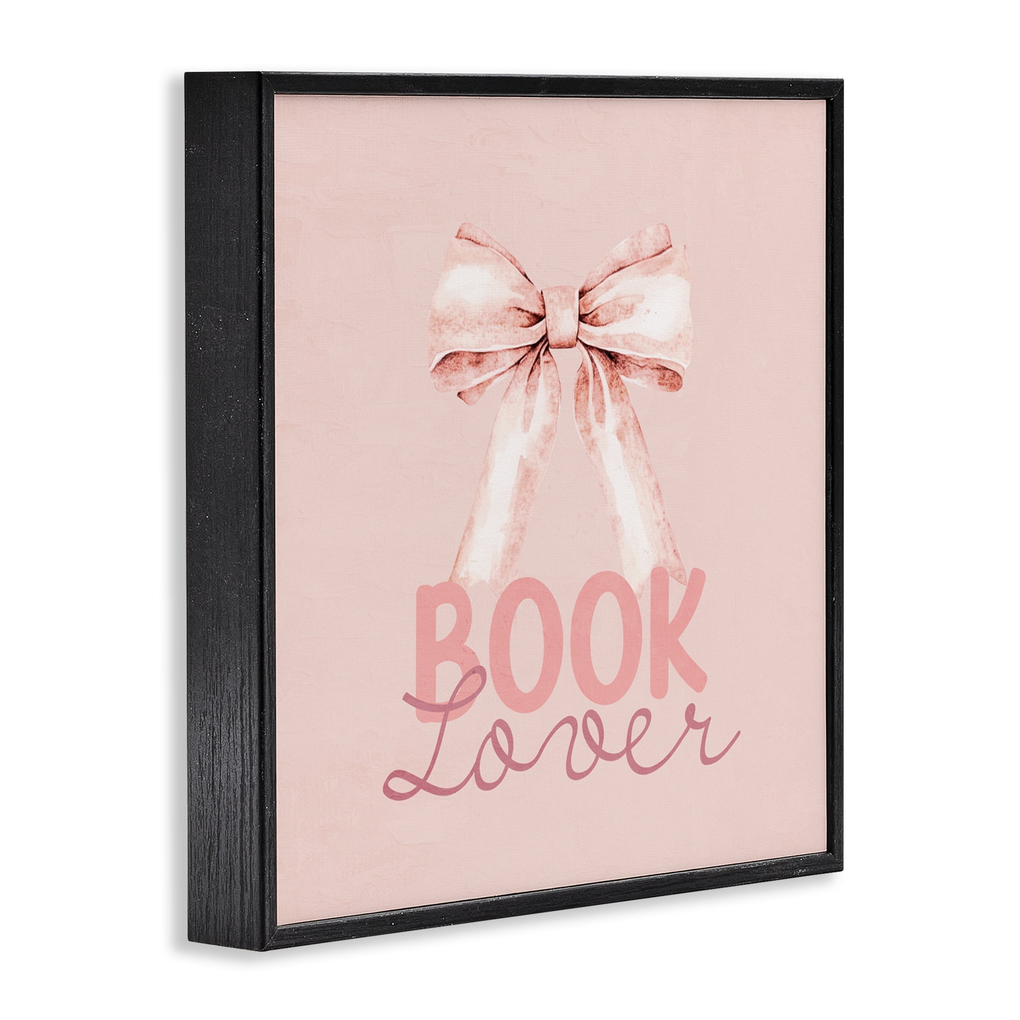 Blush Pink Book Lover Black Framed Giclee Art, design by Kim Allen