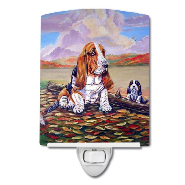 "Caroline's Treasures Basset Hound Lámpara de noche de cerámica, 6 x 4, multicolor" Caroline's Treasures 7004CNL