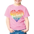 thumbnail image 3 of WOYY Little Girls Graphic T-Shirt "Be Kind" Theme Short Sleeve T Shirt Casual Graphic Tee, 3 of 3