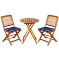 thumbnail image 4 of Gymax 3PCS Folding Patio Conversation Set Acacia Wood Bistro Set w/ Cushions, 4 of 10