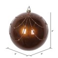 thumbnail image 3 of Vickerman 4" Mocha Candy Finish Curtain Ornament with Glitter Accents, 4 per Bag, 3 of 4