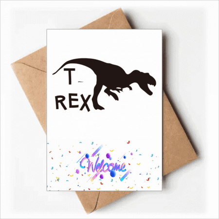 Name Dinosaur Carnivorous Hunting Welcome Back Greeting Cards Envelopes Blank