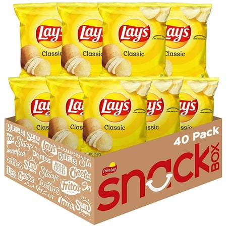 Lay s Classic Potato Chips Snack Chips  1 oz Bags  40 Count Multipack