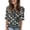 Black, variant on Women’s Casual Floral Print Five Sleeve Round Neck Button Half Sleeve Top Loose Fit Lightweight Blouse for Daily Wear Black L