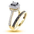 thumbnail image 2 of 10K White Black 1.2 Ctw Diamonds Unique Bridal Engagement Ring Set (Yellow Gold Size 5), 2 of 3